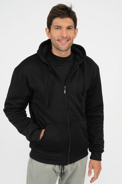 Sherpa lined full-zip hoodie