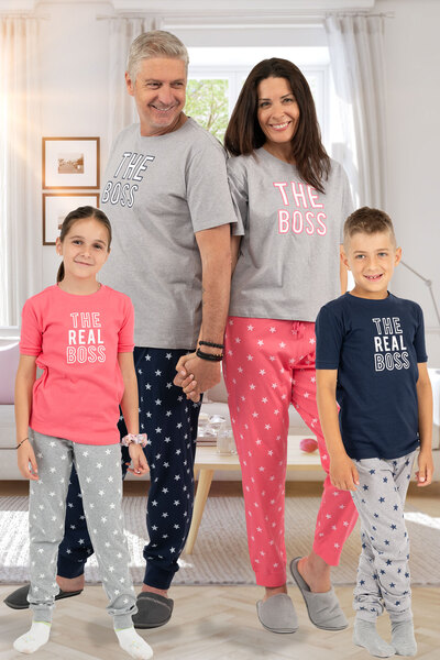 Who's the Boss? Matching family cotton PJ sets