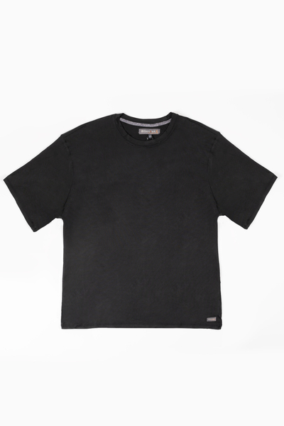 Short sleeve jersey knit shirt for men - Black