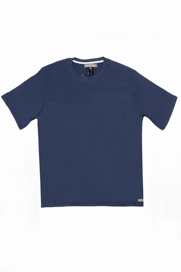 Short sleeve jersey knit shirt for men - Navy - Plus Size