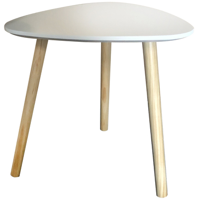 Small side table with wood legs, white