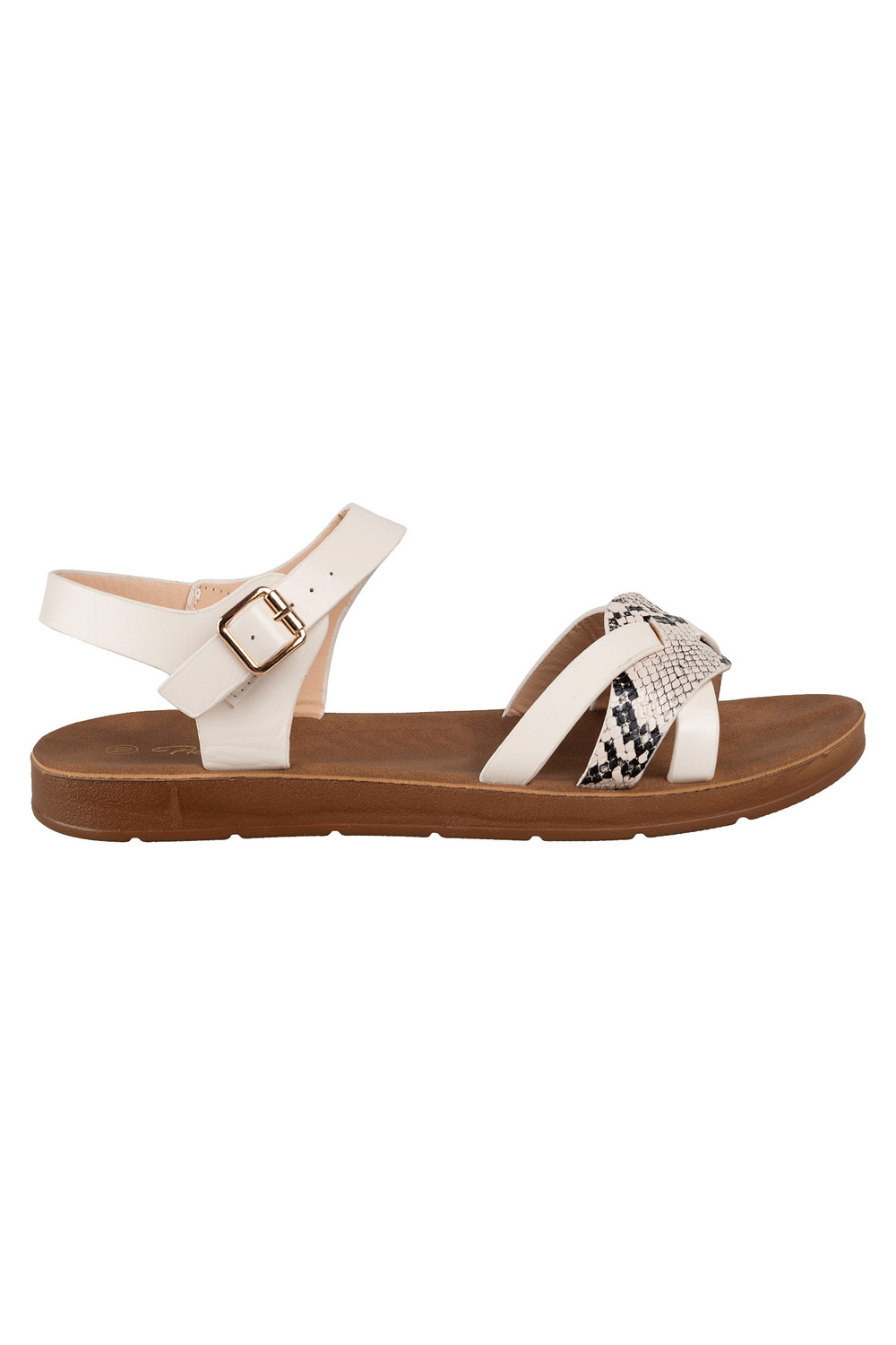 Snake print strap sandal