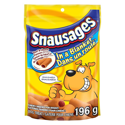 Snausages - Chewy treats, Beef & cheese flavoured