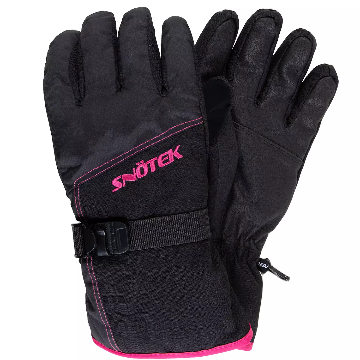 Snötek - Gants de ski d'hiver avec laisse de poignet, moyen (M). Colour:  black. Size: m, Fr