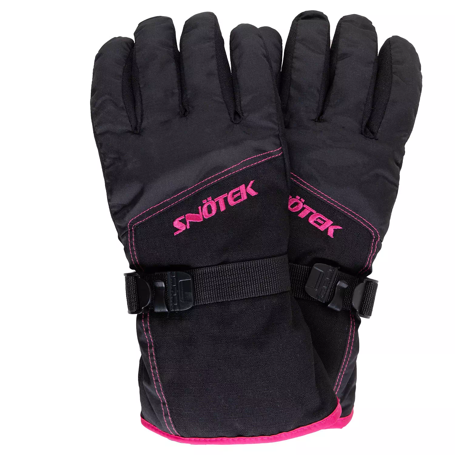 Snötek - Gants de ski d'hiver avec laisse de poignet, moyen (M). Colour:  black. Size: m, Fr