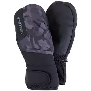 Snötek - Navy camo performance ski mittens with velcro wrist straps