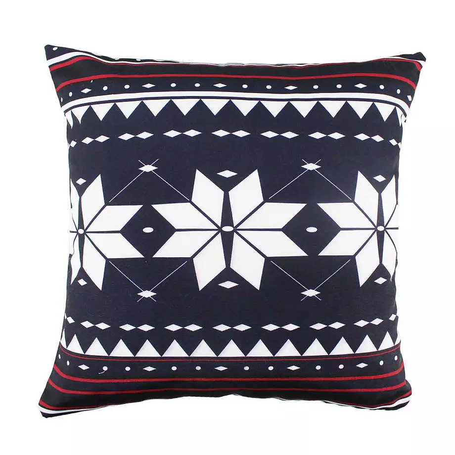Snowflake pattern printed cushion, 18