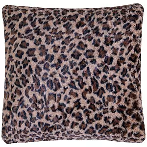 Soft plush cheetah print decorative cushion, 18"x18"