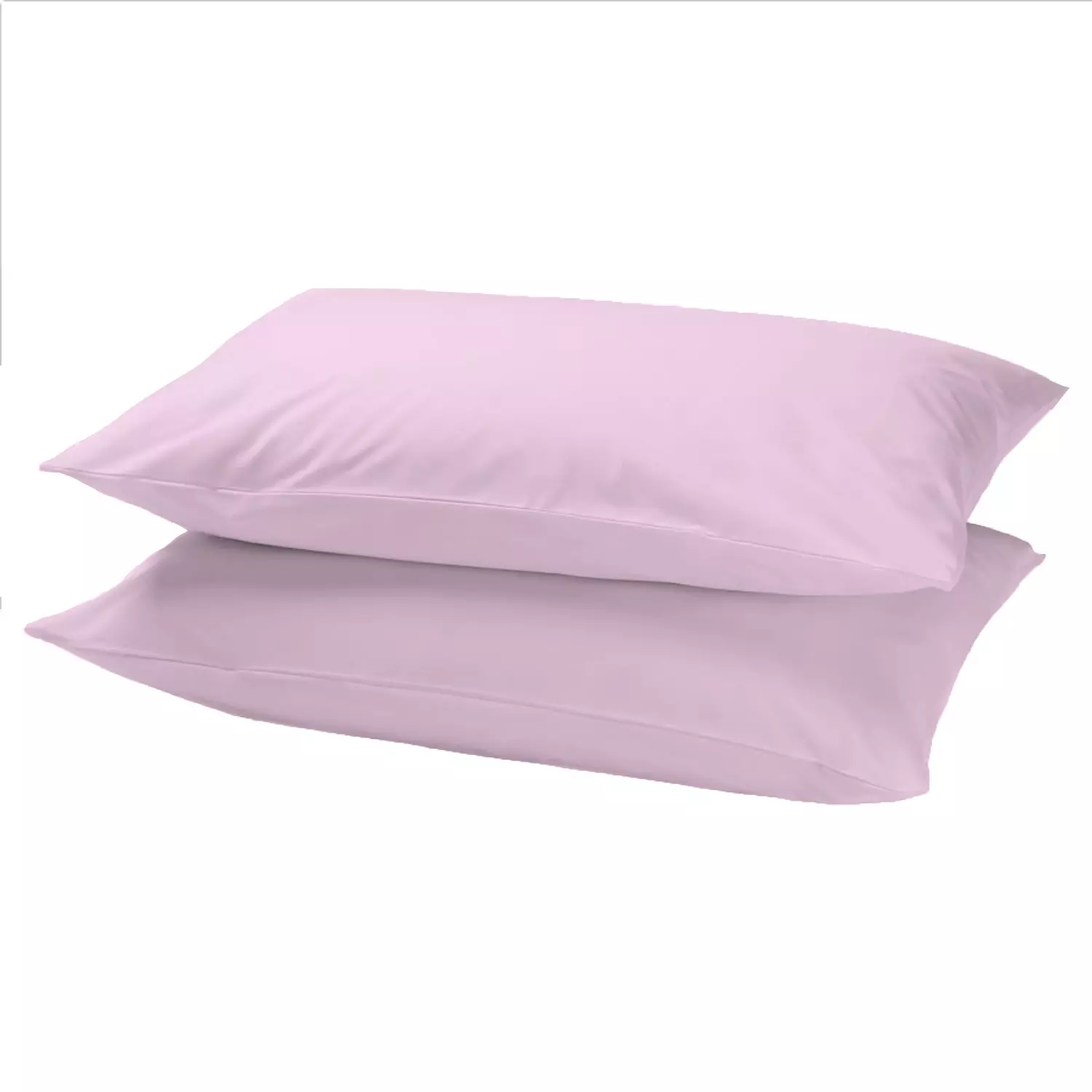 Solid color cotton rich set of 2 pilowcases, standard size, pale pink