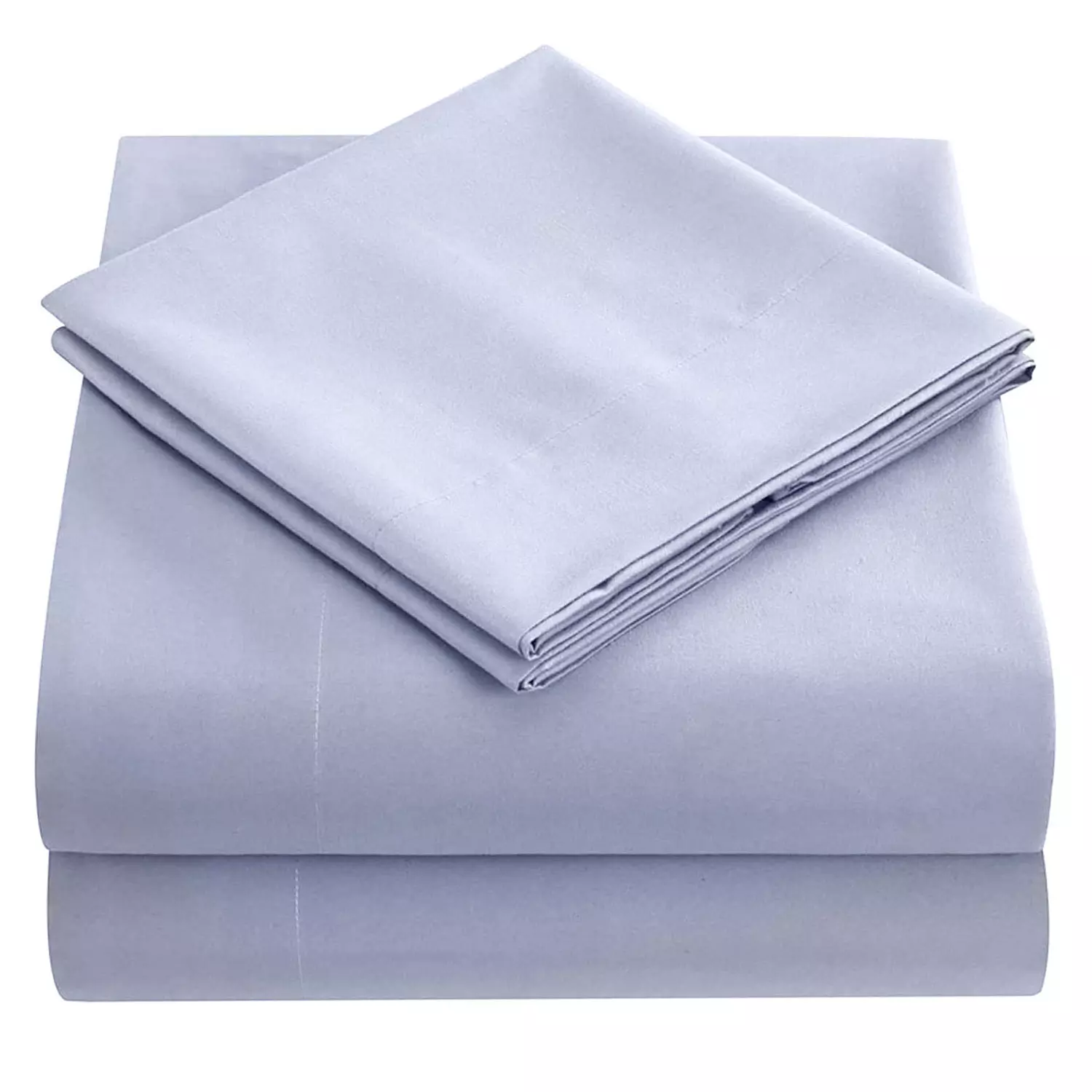 Solid colored brushed sheet set, double, light blue