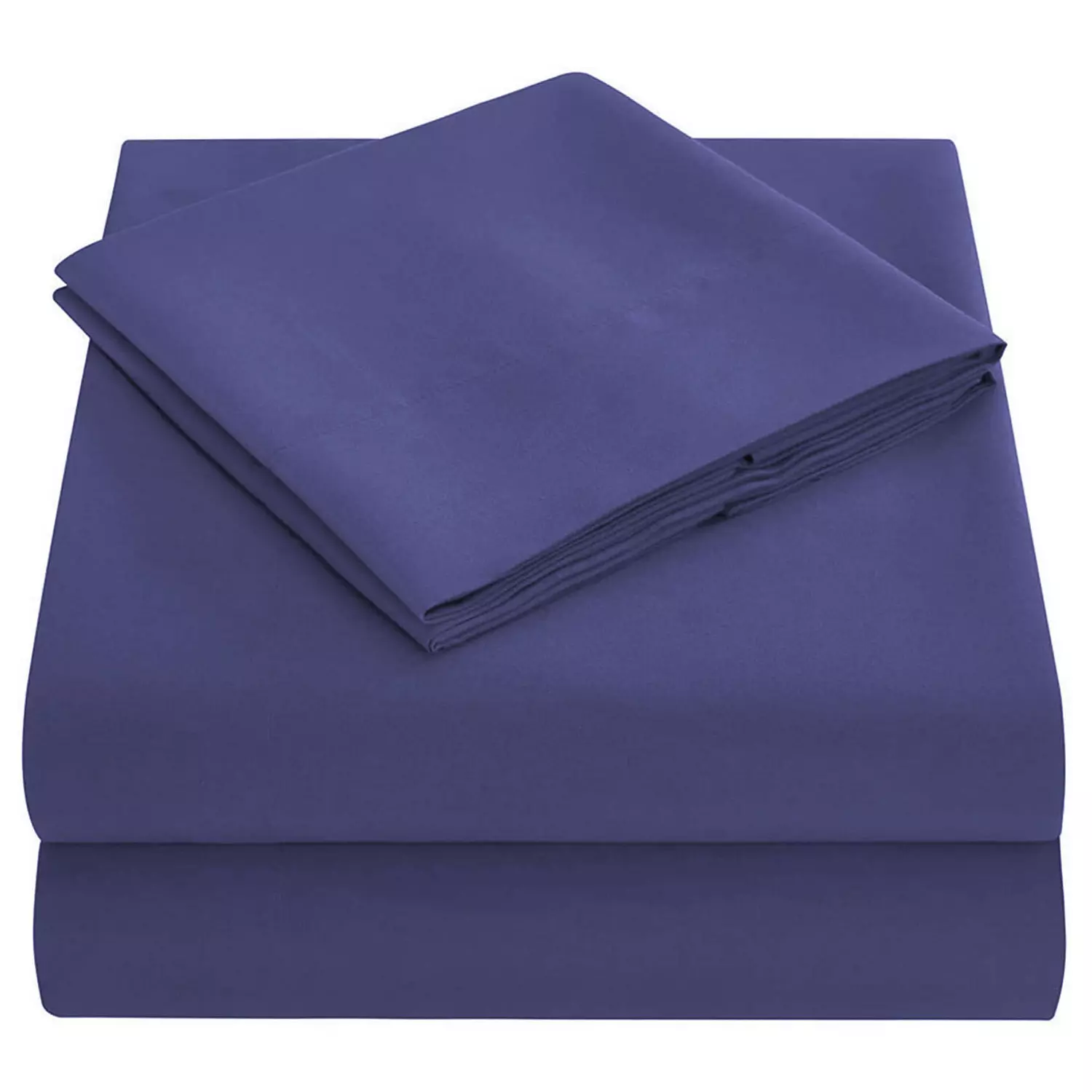 Solid colored brushed sheet set, double, navy