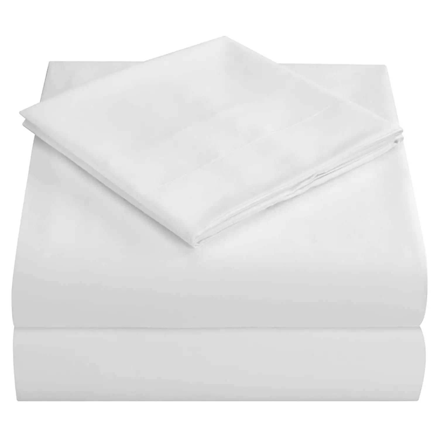 Solid colored brushed sheet set, double, white