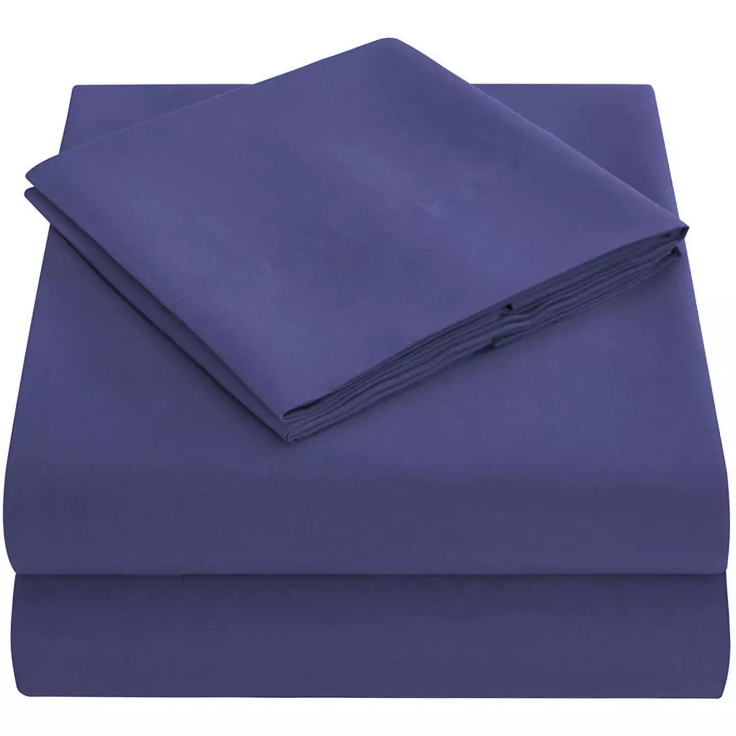 Solid colored brushed sheet set, queen, navy