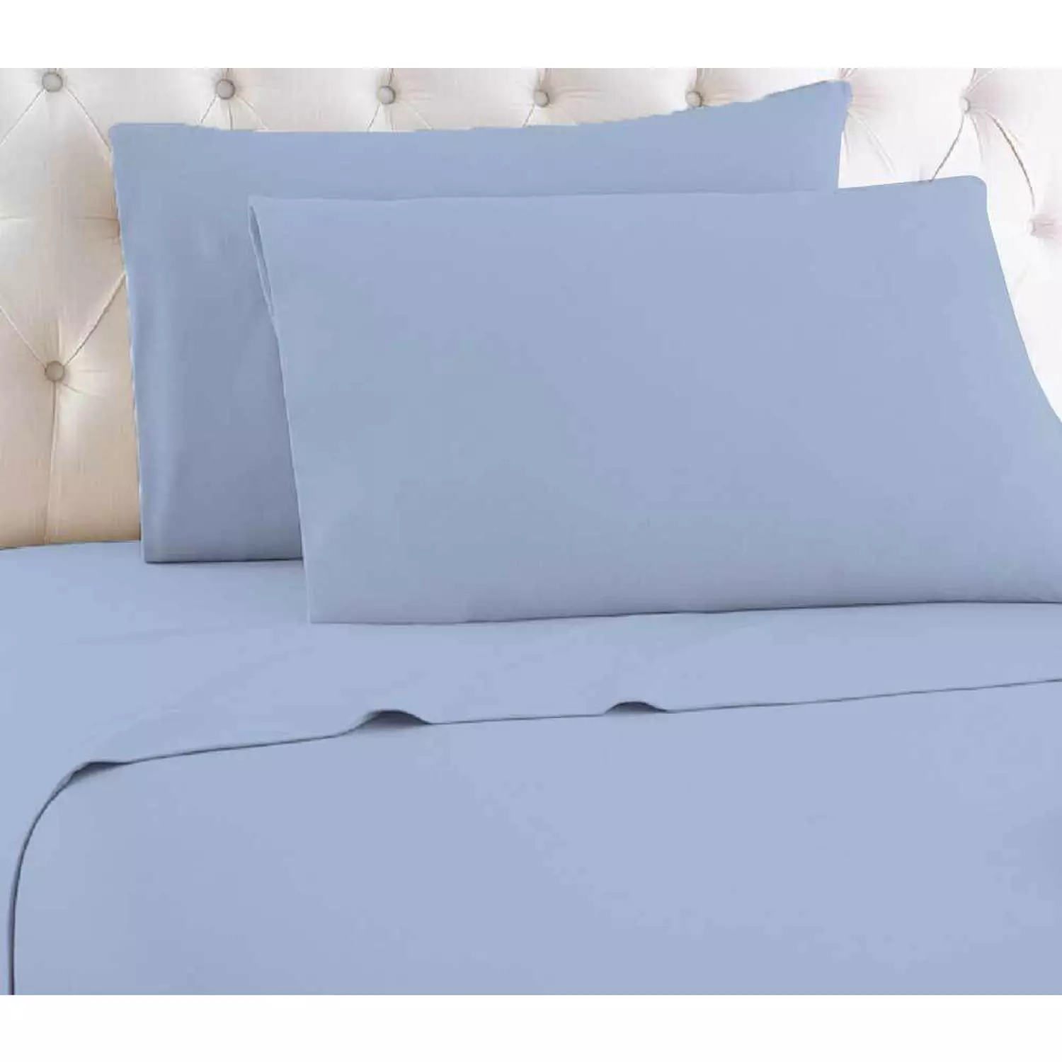 Solid colored brushed sheet set, twin, light blue
