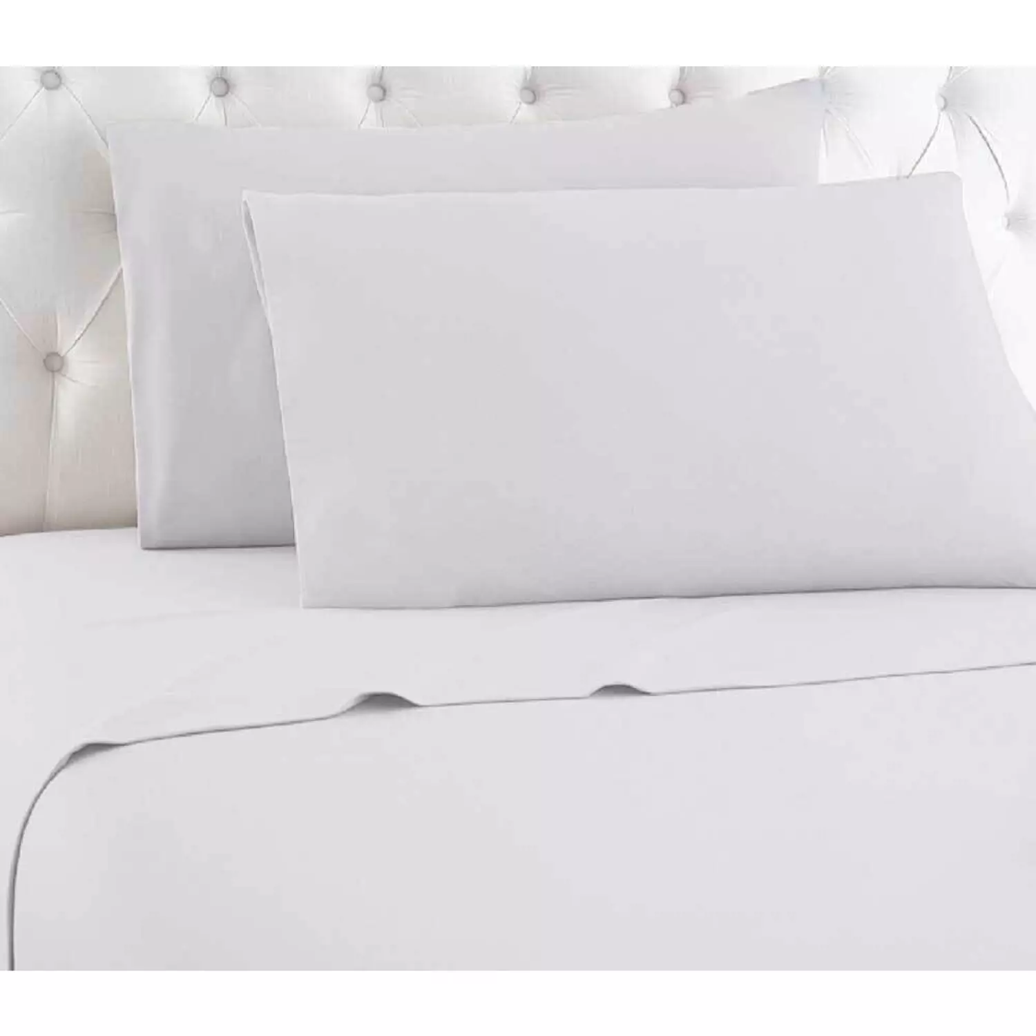 Solid colored brushed sheet set, twin, white