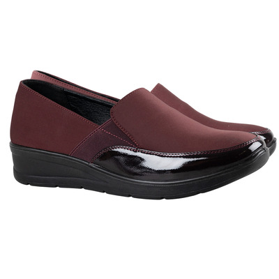 Souliers &agrave; talons compens&eacute; vernis - Bourgogne