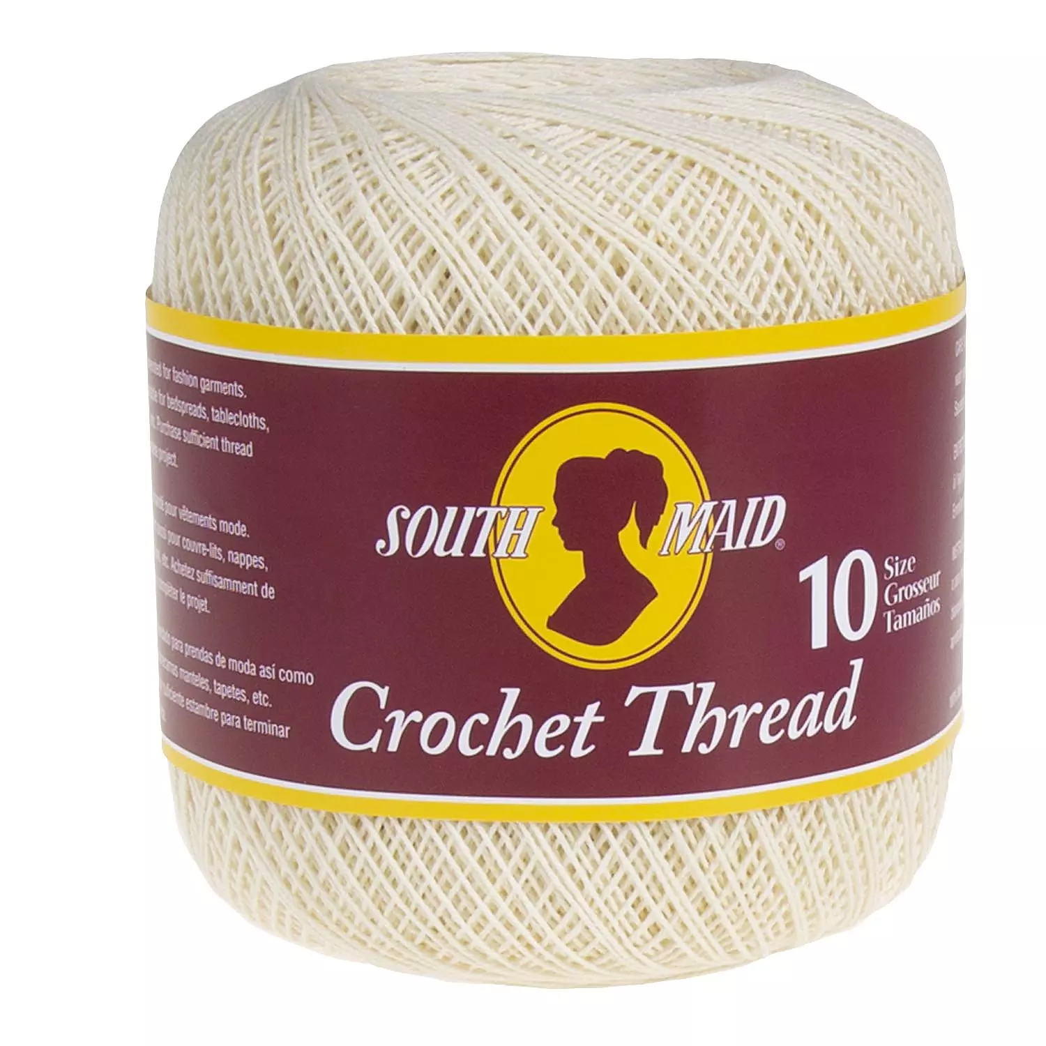 South Maid - Fil à crochet, grosseur 10, crème vanille