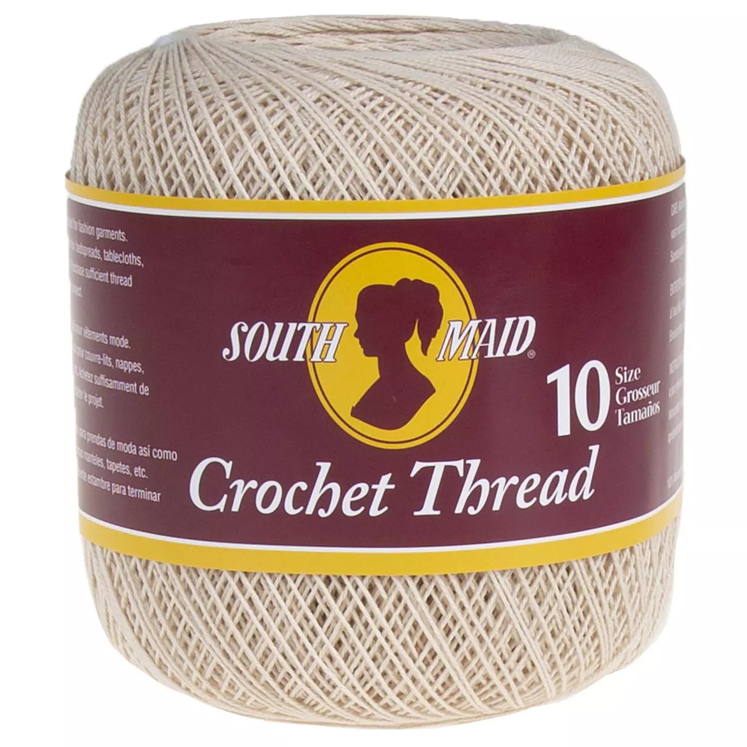 South Maid - Fil à crochet, grosseur 10, lin écru. Colour: beige, Fr