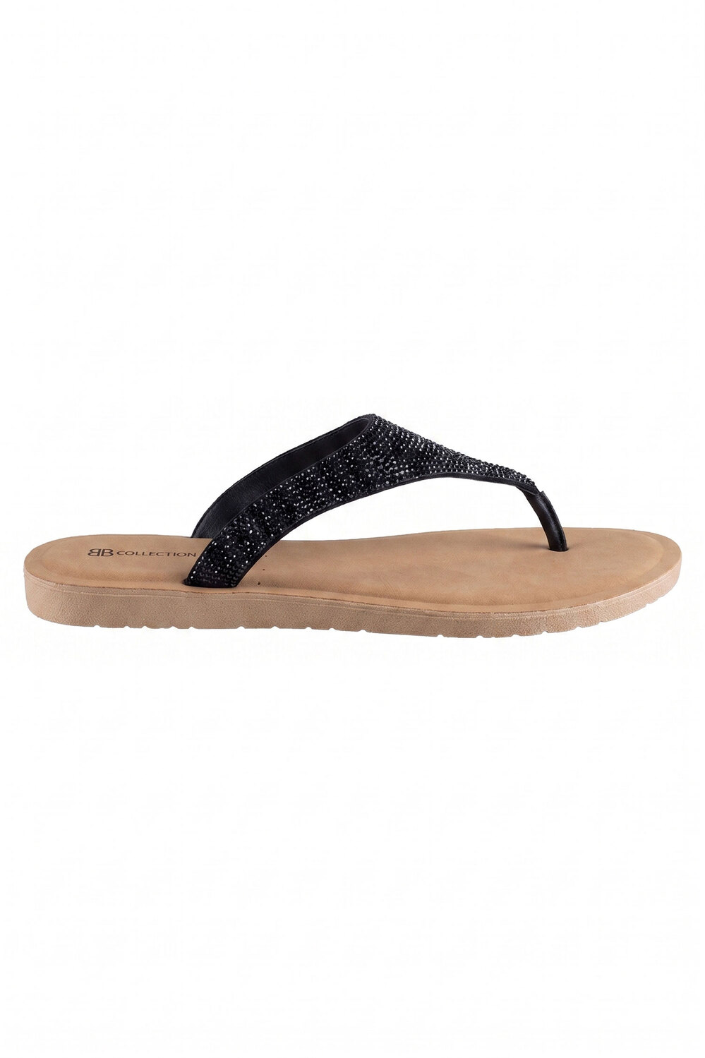 Sparkle strap flip-flops, Black