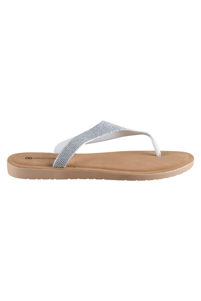 Sparkle strap flip-flops, Silver
