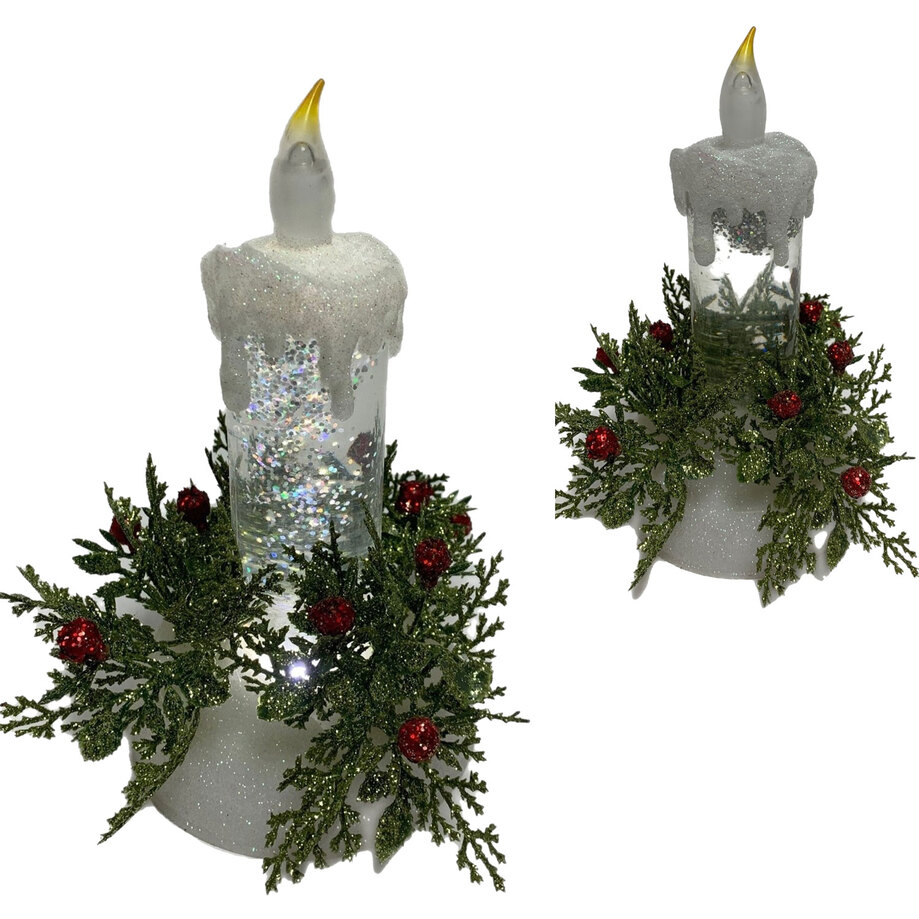 Sparkling Christmas candle with LED light