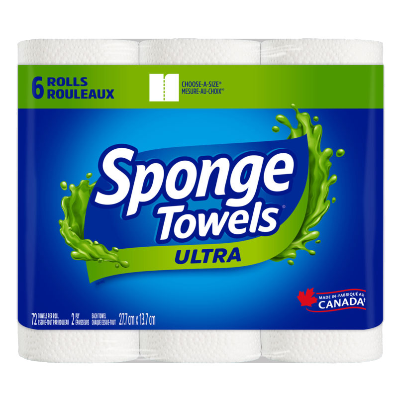 Sponge Towels - Essuie-tout Ultra Mesure-au-choix, paq. de 6
