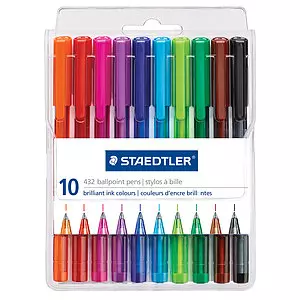Staedtler - 10 ballpoint pens in brilliant ink colours