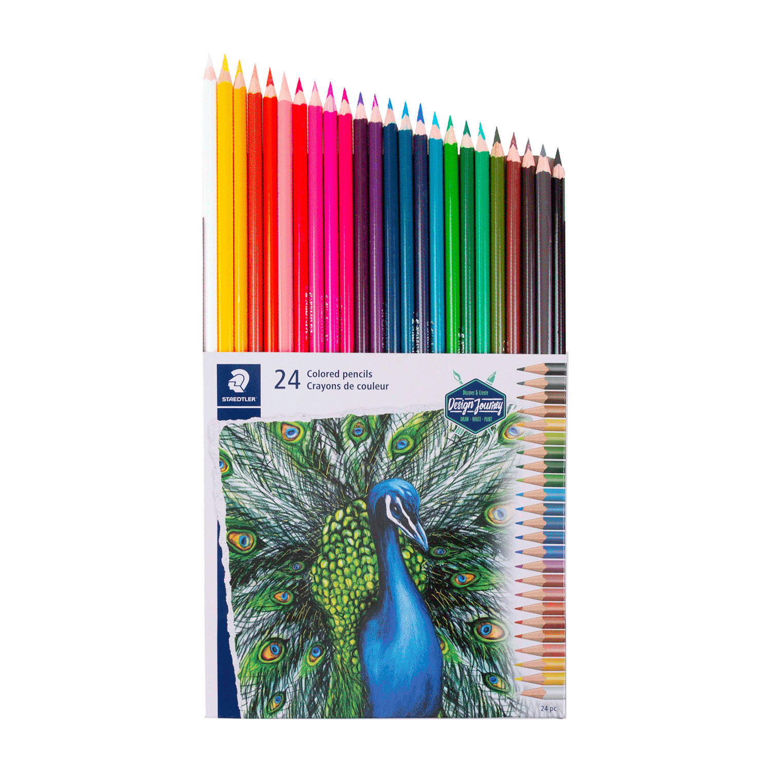 Ens. 24 crayons de couleur sans bois