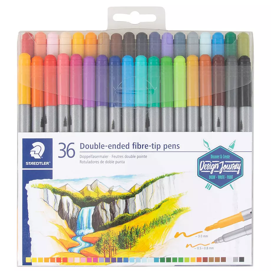 Staedtler - Duo-Colour fibre tip pens, pk. of 36