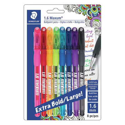 Staedtler - Maxum - Stylos &agrave; bille, Paq. de 8