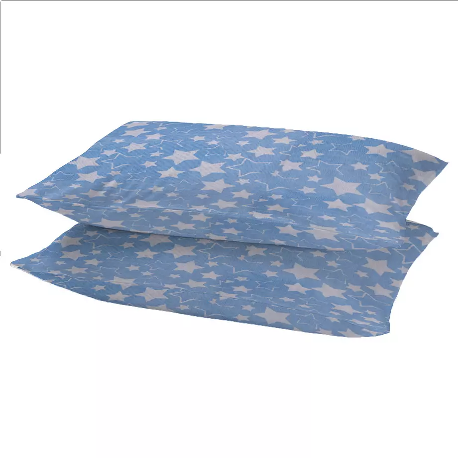 Star printed cotton rich set of 2 pilowcases, standard size