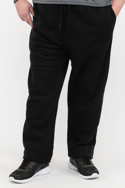 Straight-leg fleece sweatpants - Black - Plus Size