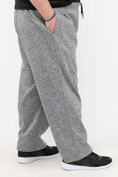 Straight-leg fleece sweatpants - Light heather grey - Plus Size