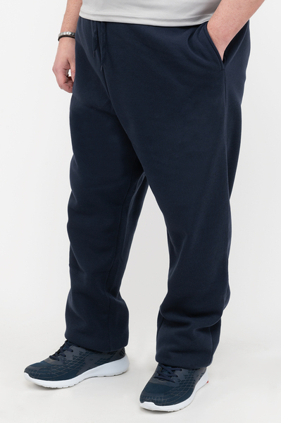 Straight-leg fleece sweatpants - Navy blue - Plus Size