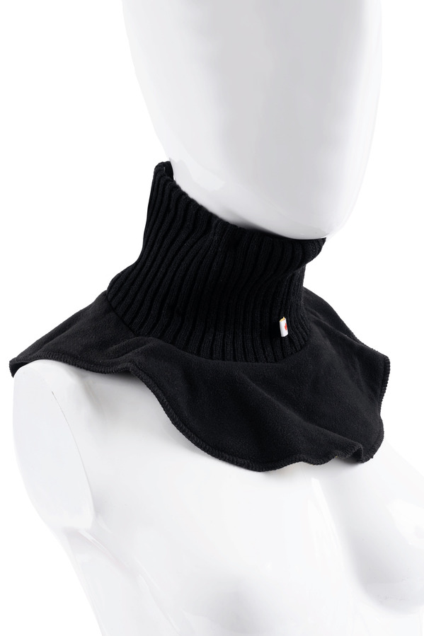 Stretch knit neck warmer with fleece collar, 2-6 yrs, Black