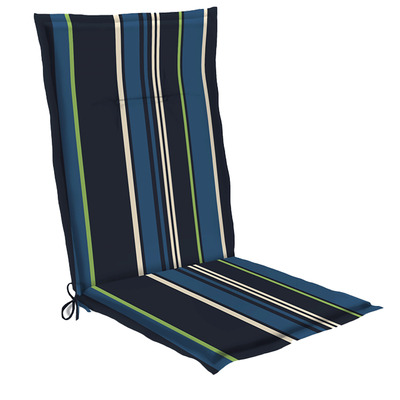 Striped high-back patio seat cushion, 17"x40"