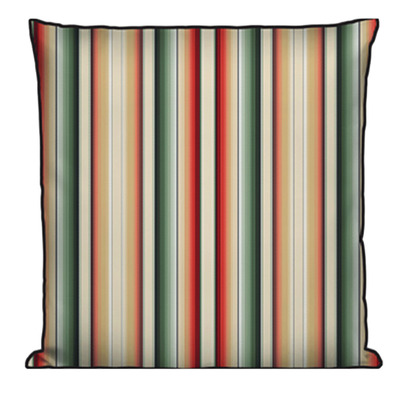 Striped indoor/outdoor decorative cushion, 17"x17"