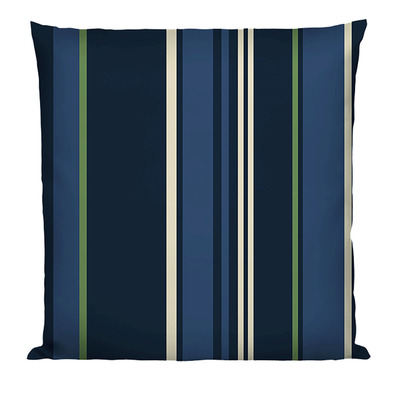 Striped indoor/outdoor decorative cushion, 17"x17"