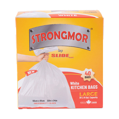 Strongmor - Large kitchen garbage bags, pk. of 40