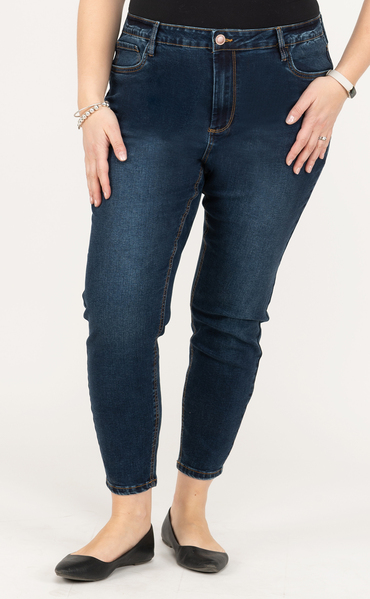 Suko Jeans - Curve, high waisted skinny ankle jeans - Indigo - Plus Size