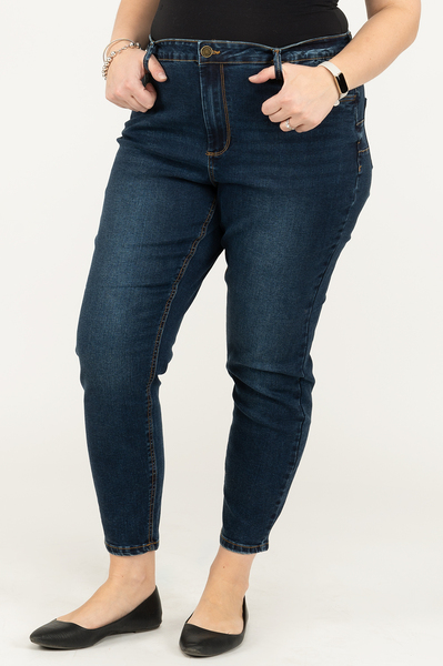 Suko Jeans - Jean moulant, taille haute, belles fesses - Vintage foncé - Taille plus