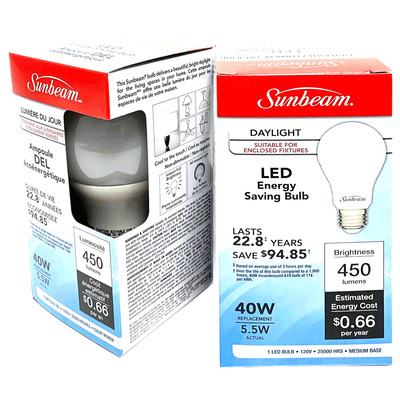 Sunbeam - Ampoule DEL écoénergetique - Lumière du jour, 5.5W
