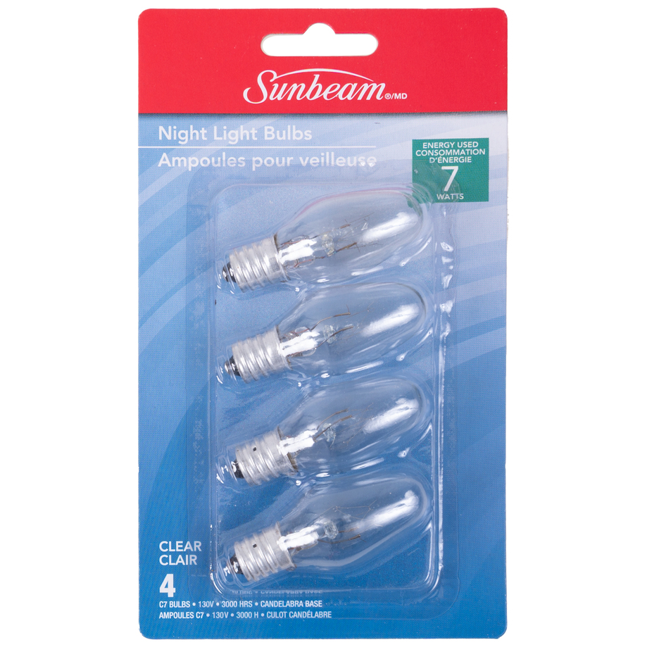 Sunbeam - Clear night light bulbs, pk. of 4