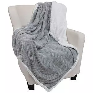 Super soft chevron throw with sherpa backing, 50"x60"