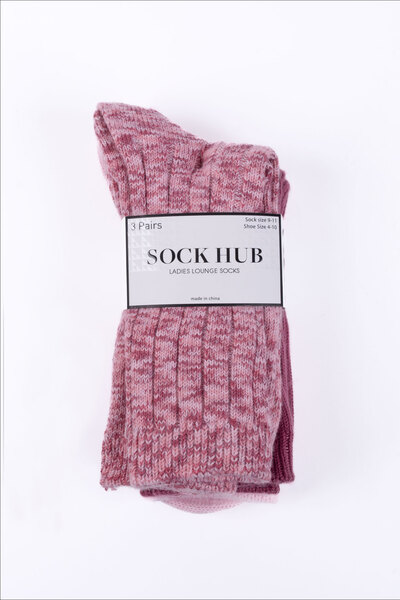 Super soft rib knit lounge socks - 3 pairs