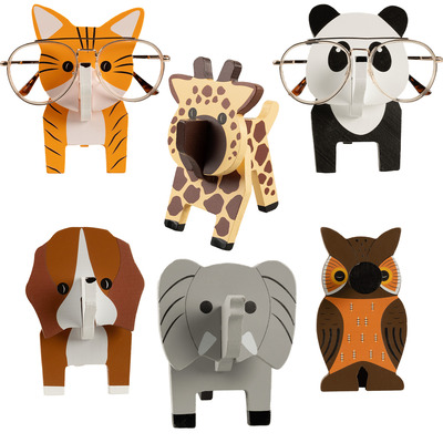 Supports &agrave; lunettes en forme d'&eacute;l&eacute;phant en bois