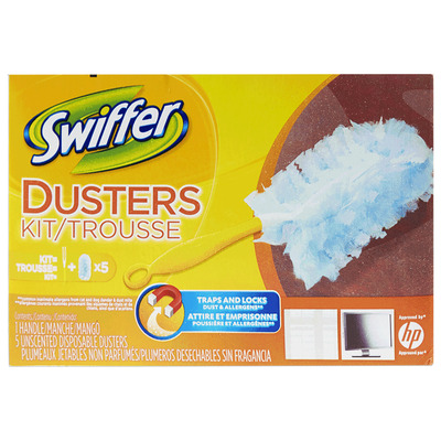 Swiffer - Dusters - Feather duster with handle kit, pk. of 5