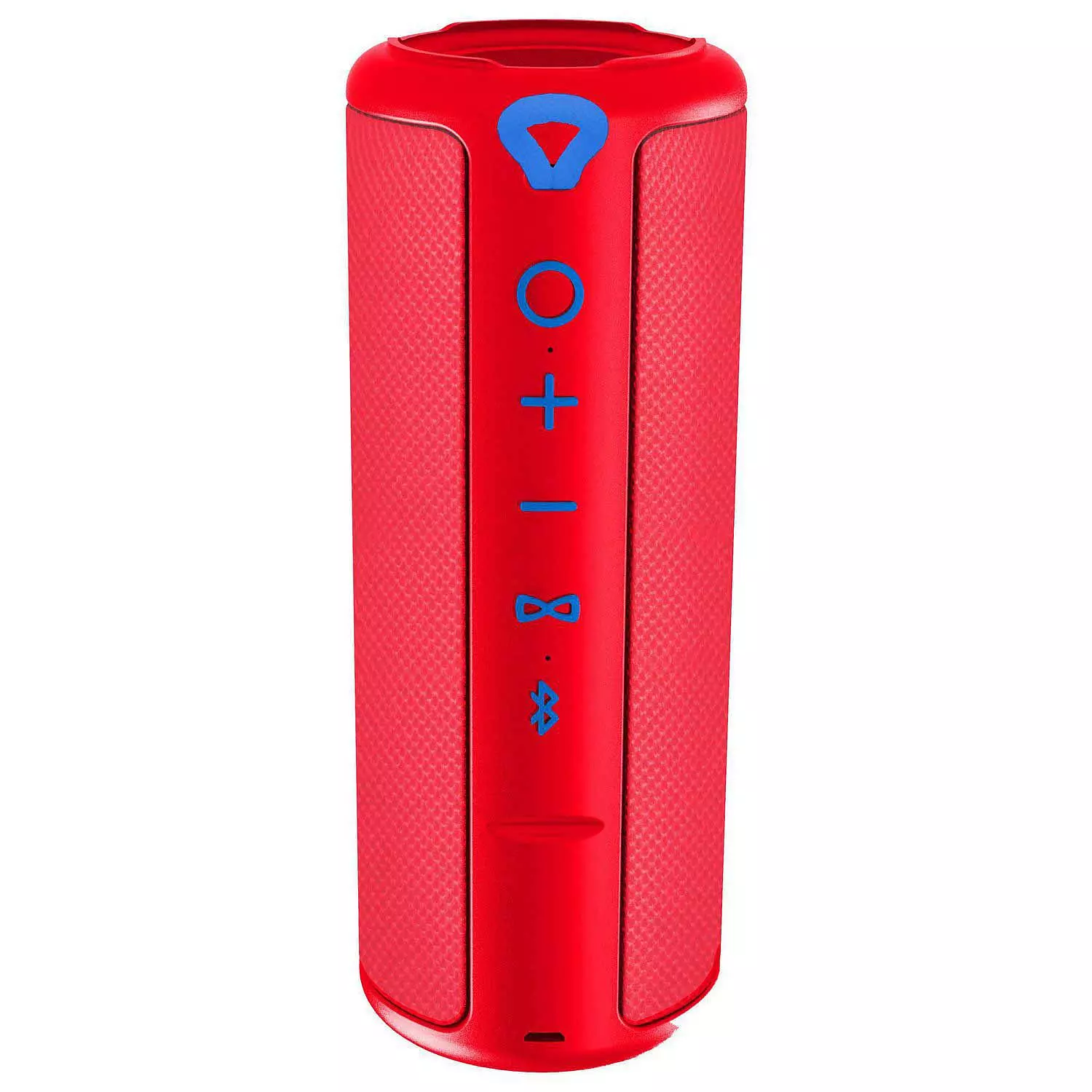 Sylvania - Haut-parleur Bluetooth étanche au fini caoutchouc avec garniture en tissu, rouge