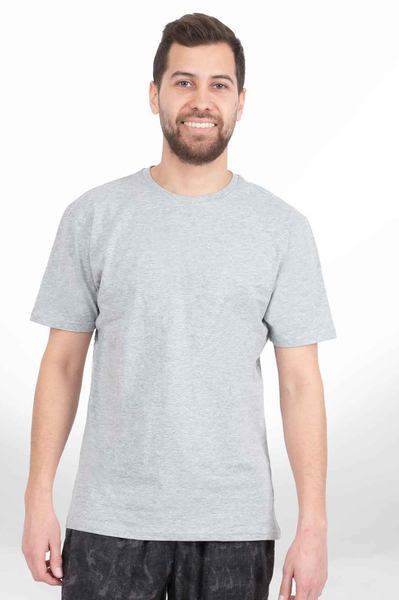 T-shirt 100% coton, manches courtes, col rond - Gris
