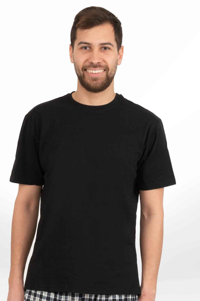 T-shirt 100% coton, manches courtes, col rond - Noir